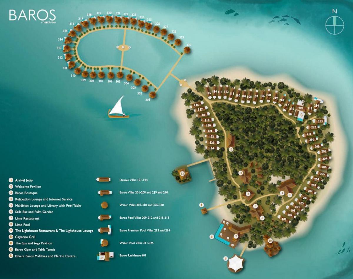 mapa baros maldives