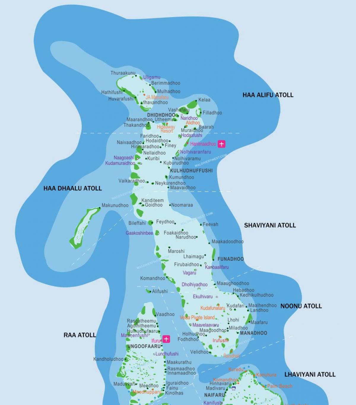 maldives estazioak kokapena mapa