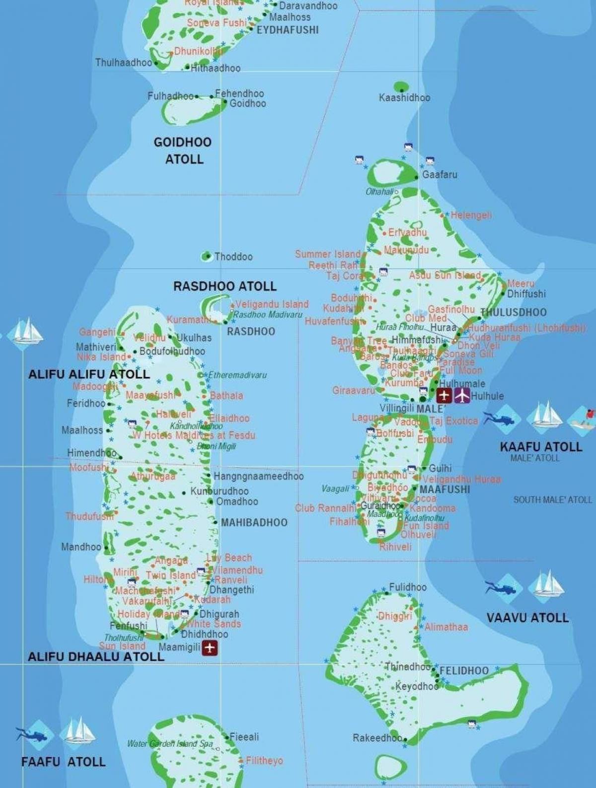 mapa maldives turismo