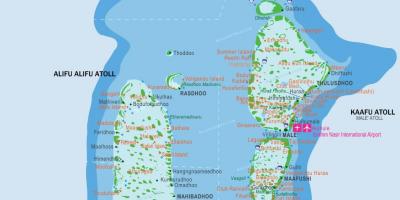 Maldives, uharteko mapa kokapena